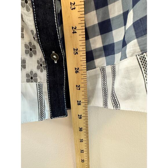 Pilcro Womens Plus Patchwork Button-Front Apron Tank Cottagecore Babydoll Sz 3X - Picture 7 of 9